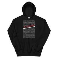 Image 1 of LOVE DC GOGO "IT'S A GOGO THANG" Dark Unisex Hoodie -WhiteText/Red Title (see color options)