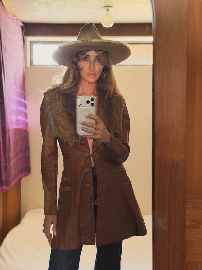 late 1960s Burray Olson handcrafted leather suede and fur whipstitched jacket