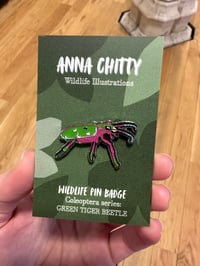 Green Tiger Beetle Enamel Pin
