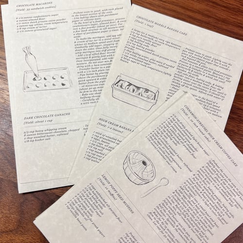 Image of 'Vintage Recipe Pages' Memo Sheets