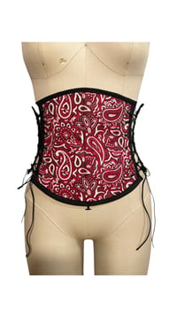 Image 2 of Red Paisley Underbust Corset