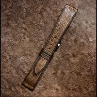 Image 3 of Cognac French Grained Calfskin Watch Strap