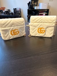 White gg handbag airpod case 