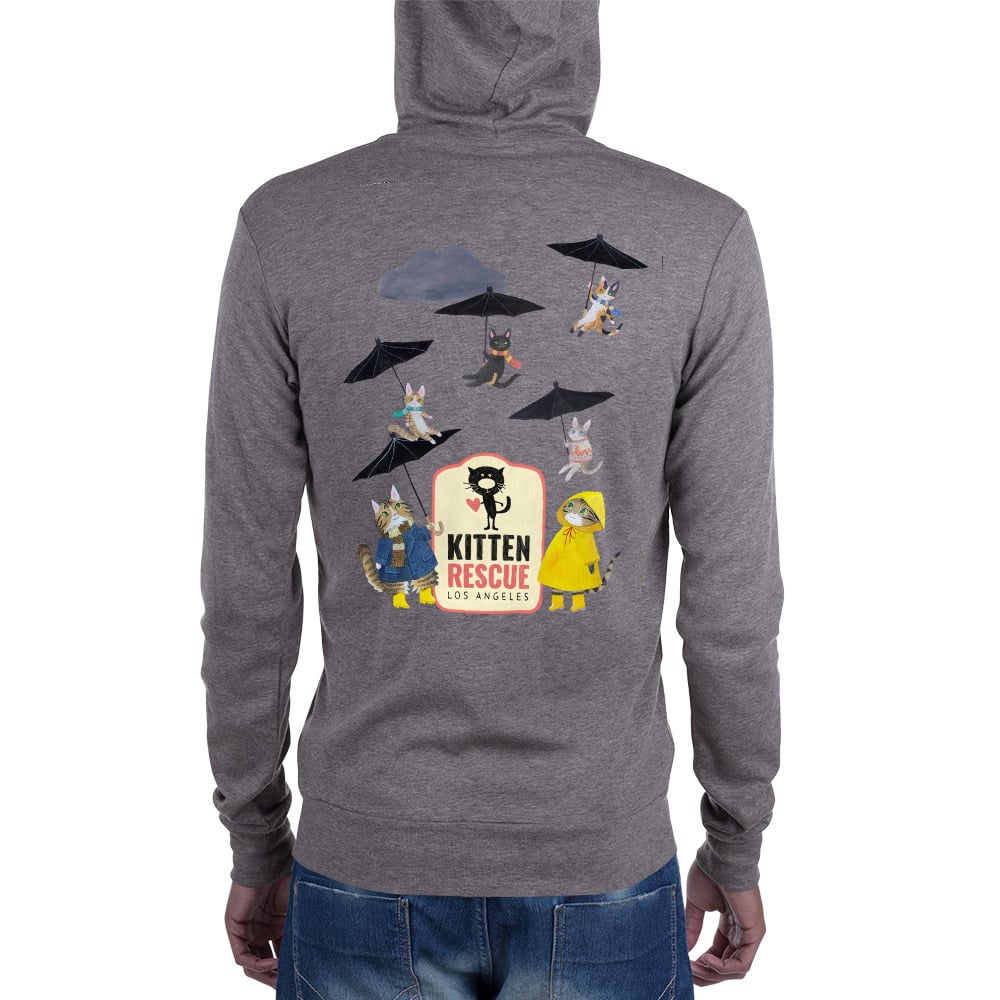 Image of "It's Raining Kittens" Unisex Zip Hoodie