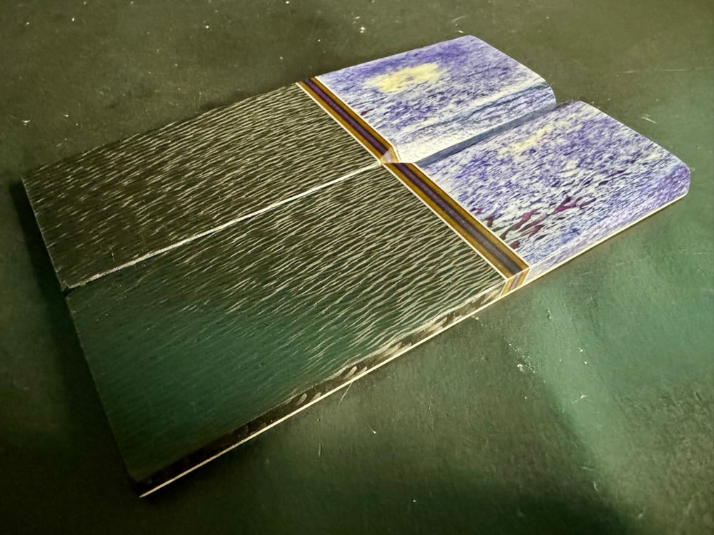 Image of Giraffe Bone & Crosscut Carbon Fiber Segmented Knife Scales