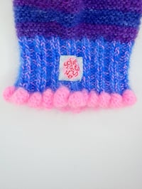 Image 3 of Sofie And Iris Striped Dark and Blue, Pink, Blue and Turquoise Mohair Balaclava