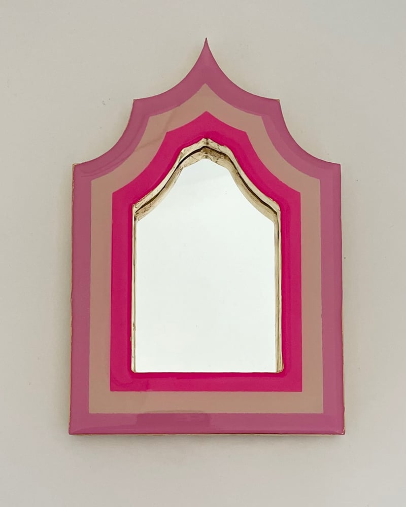 Image of Arch Tent Mirror Pink/White/Hot Pink 20cm x 13cm