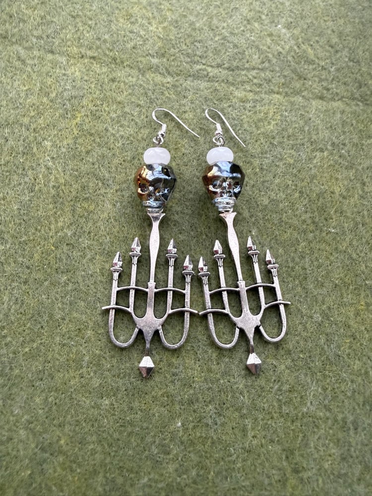 Image of Candelabra skull earrings 