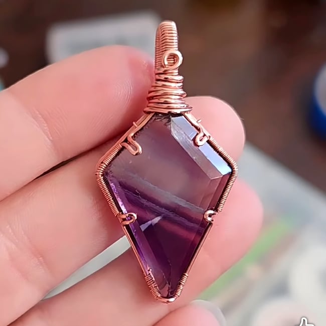 Fluorite in antiqued copper
