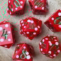 Image 2 of Handmade Mushroom Dice Set | Set 3 Green Ink