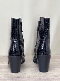 Image 4 of TRUFFLE COLLECTION black faux leather snake print ankle boots