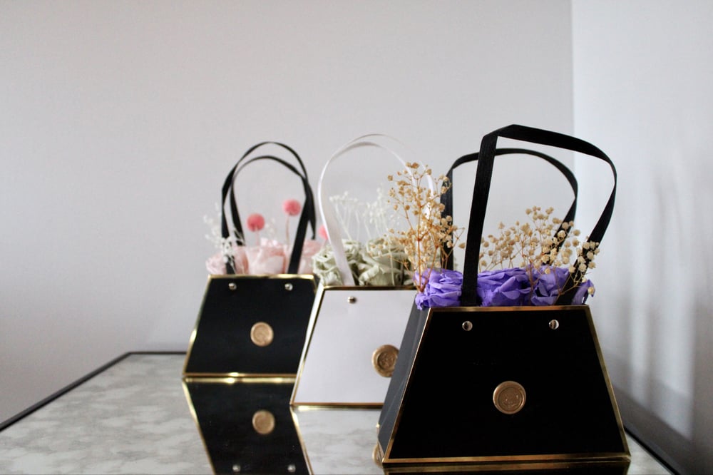 Image of Preserved Rose Purse Arrangement