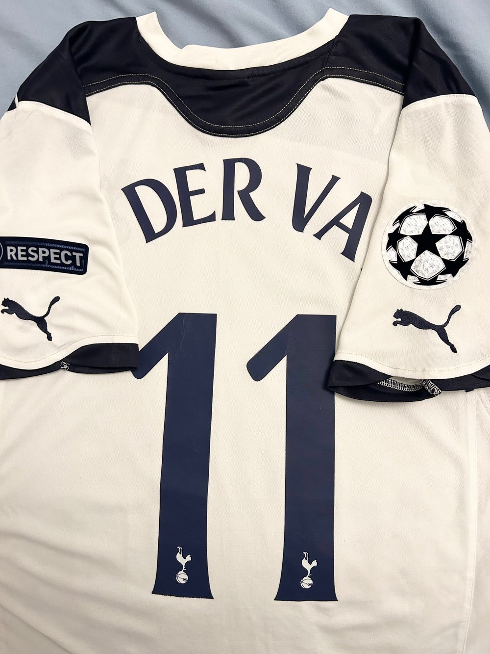 Image of Tottenham Hotspur “VAN DER VAART 11” 2010/11 Home Cup Shirt + patches (M)