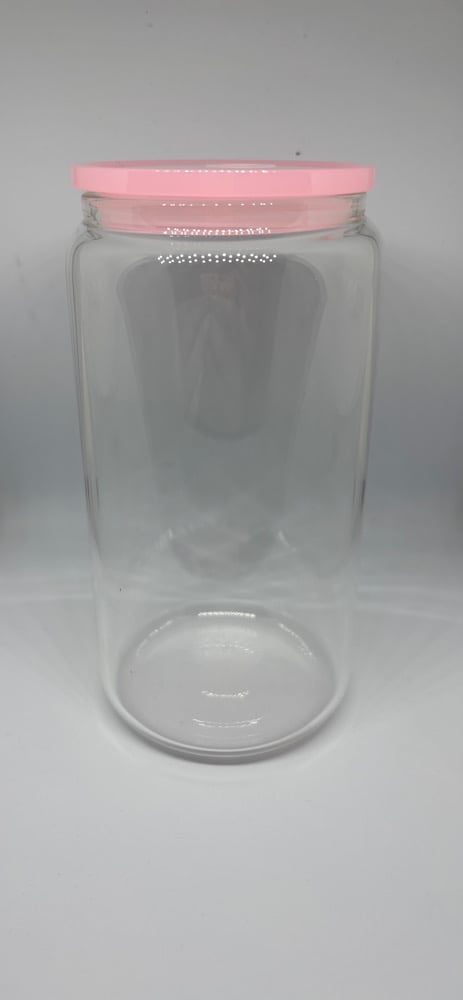 Clear Glass Tumbler (Coloured Lid)