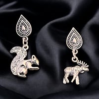 supernatural moose and squirrel earrings