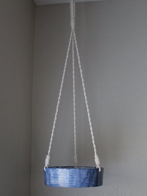 Image of Drippy Blue Ceramic Hanging Planter