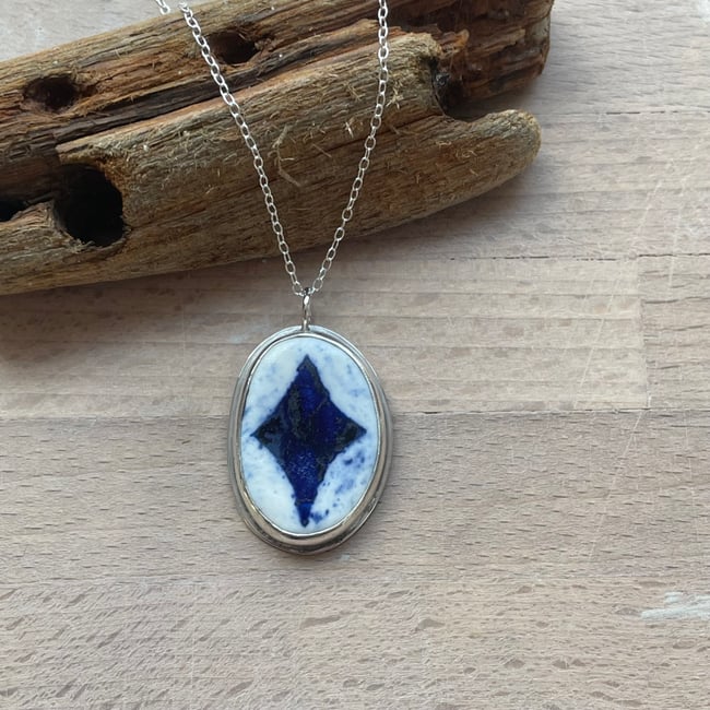 Porcelain silver necklace 7