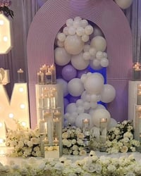 Image 2 of Lavender Stand with an opening in the middle as in picture with balloons and Floating candles 