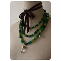 Image 2 of Faceted Green Glass Wrap Style Necklace 
