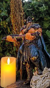 Image 2 of 👑The Armored Kingdom Norse Valor Warrior W/ Dragon Skull Stand Holder