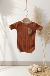 Image 1 of Newborn bodysuit for photoshoot | cinnamon brown | Brayden