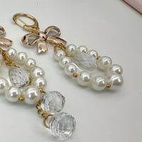 Image 3 of Elegant Bow Pearl Keychain with Crystal Drops - Perfect Gift for Her - Valentine's Day or Anytime - 
