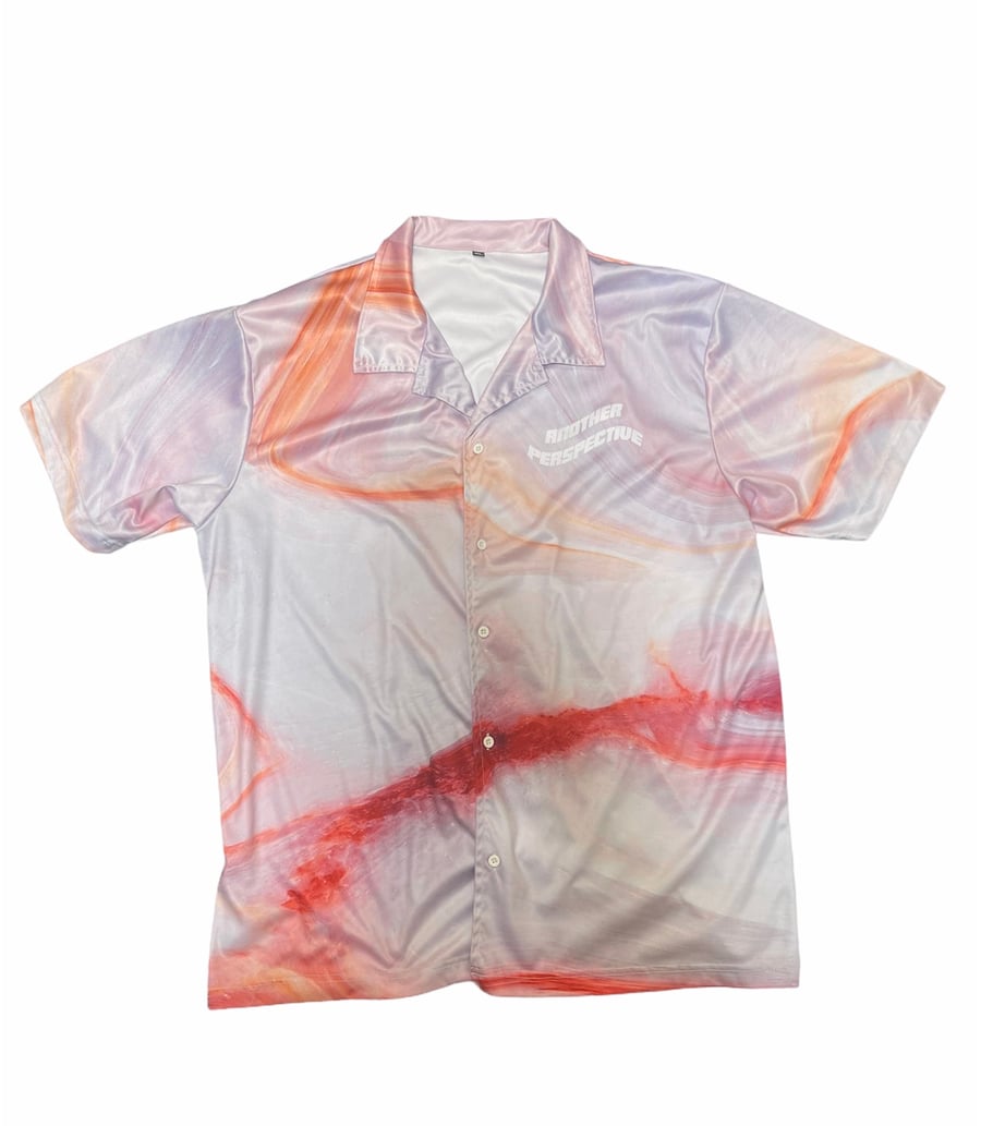 Image of Red Marble Button-Up Shirt