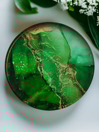 Image 3 of Set of 4 Epoxy Resin Art Coasters 'The Seeker'