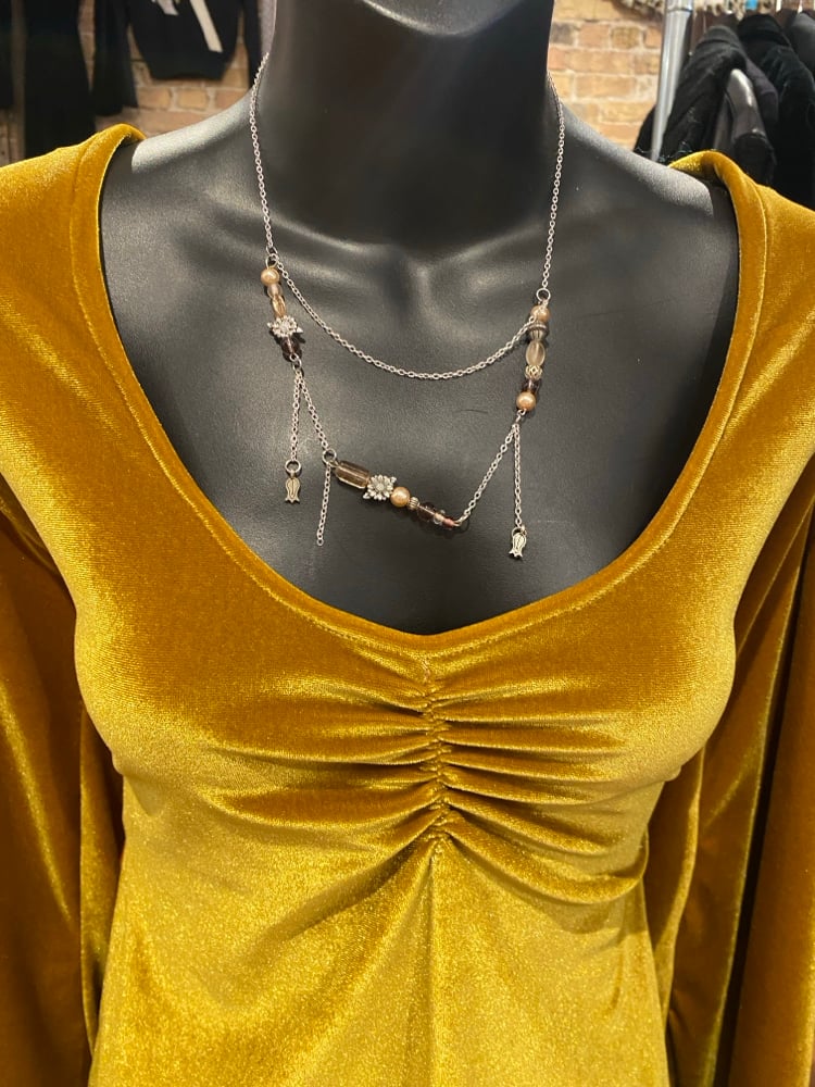 Image of Bell Sleeve Dress Mustard