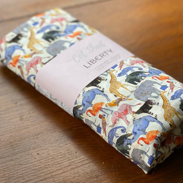 Image of Liberty Fitted Cot Sheet - Queue for the Zoo