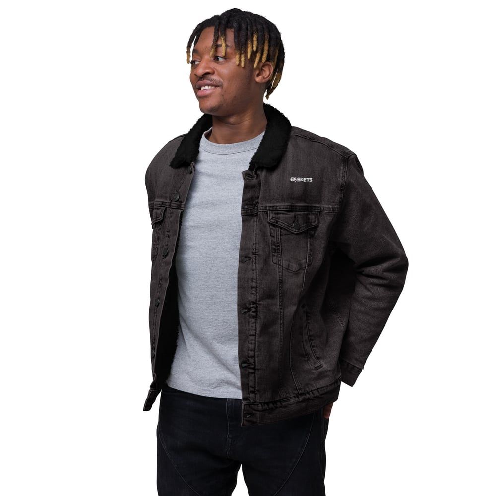baskets unisex denim sherpa jacket