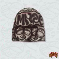 Image 1 of [MNGO.S] All overprint Knit Beanie - BROWN
