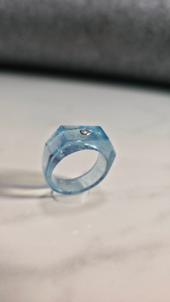 Image of Aquamarine Diamond Ring