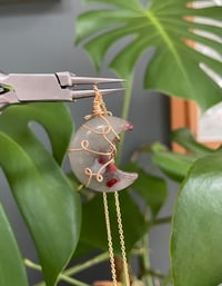 Image 1 of African Blood Stone Gold Moon Necklace