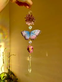 Image 2 of 💜🦋Double Daisy Butterfly Suncatcher🦋💜