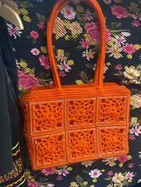 Orange crochet bag 