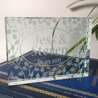 Image 4 of Personalised Wedding Glass Block