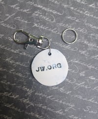 Image 2 of Silver compass JW. ORG charm/chain