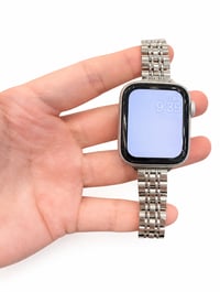 Image 1 of Silver Watch Band Compatible with Apple Watch