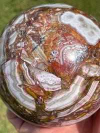 Image 10 of Amethyst With Mexican Lace Agate Sphere  #594