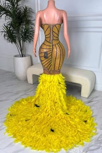 Image 8 of PETAL KISS FEATHER DRESS(MADE TO ORDER) yellow