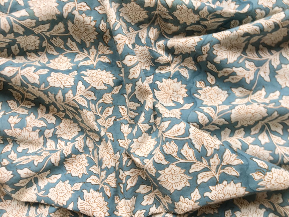 Image of Namasté fabric rosier bleu