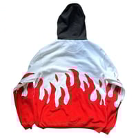 Image 7 of (S) Nike Hoodie White Red Flame "sage4" 647