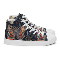 Image 5 of Grunge Goth Style Cottagecore Moth Men’s high top canvas shoes