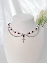 Image 1 of Cross Pearl Necklace