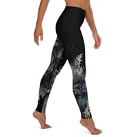 Image 3 of Dark Floral Watercolor Goth Yoga Leggings