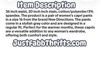 Image 3 of New Sz 16 New Directions Capri #824*13