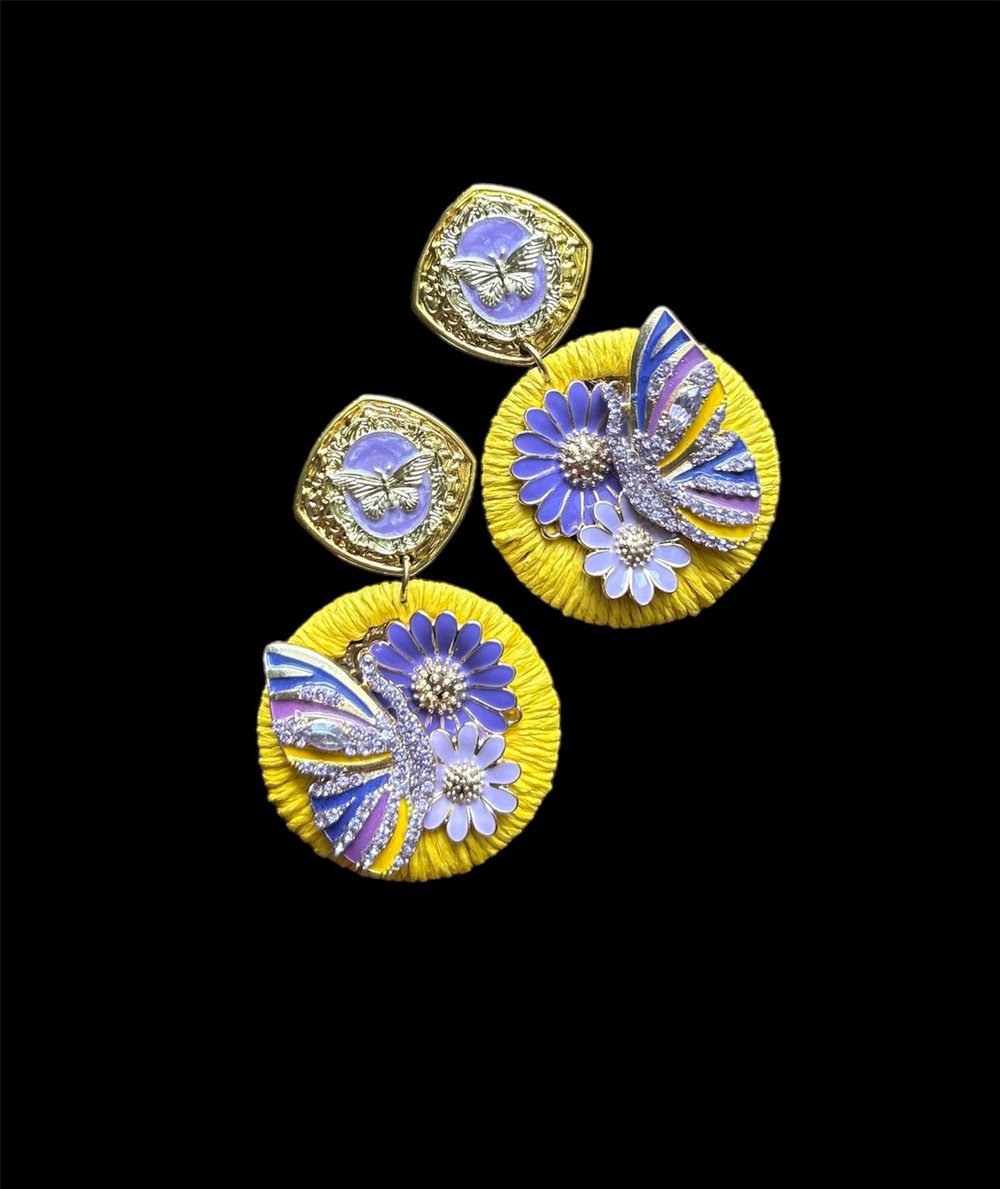 Image of Purple Butterfly earrings 
