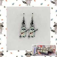 Guitar Raccoon Earrings