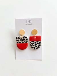 Paire de boucles d'oreilles céramique BOOMA rouge